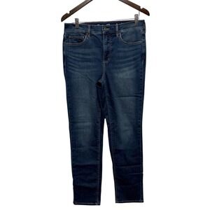 Democracy Jeans Womens 2 Blue Ab Technology Comfort Stretch Ankle Raw Hem